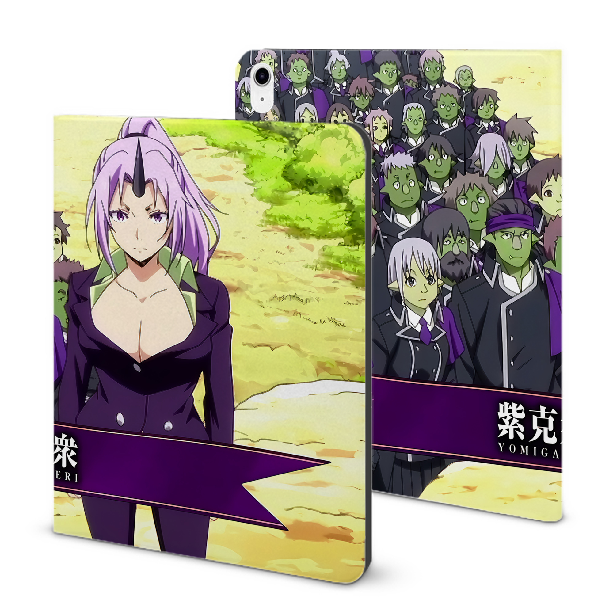 （画像用） 転スラ Regarding Reincarnated to Slime IPad ケース ブック型 PUレザー TPU 耐衝撃 軽量 薄型 ペン収納なし 全面保護 IPad 各モデル対応